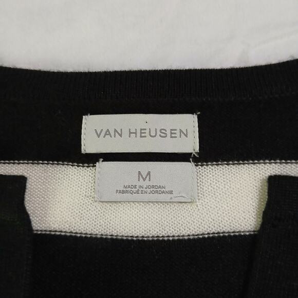 Van Heusen M long-sleeved  Black & White Stripe Tunic sweater light-weight - Picture 7 of 12